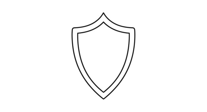 Simple shield outline icon