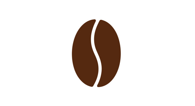 Brown coffee bean on white background
