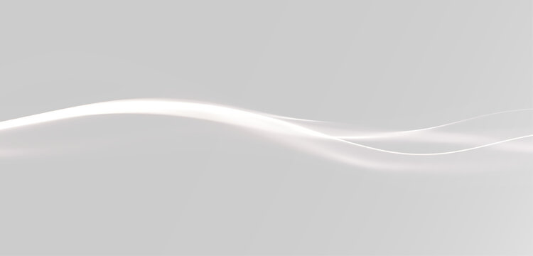 Continuous glowing light trace forming elegant motion path with smooth wave flow and luminous streak, overlay neon line