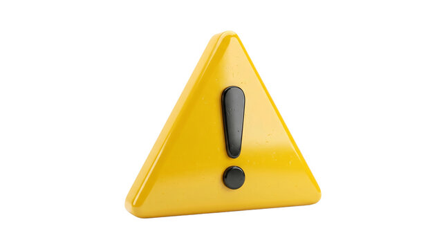 Yellow triangular warning sign with black exclamation mark indicating caution or danger.