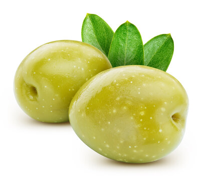 Fresh olive isolated on white background with clipping path