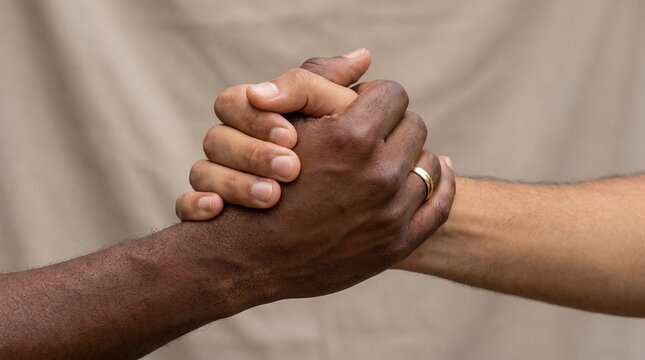 mental health support diverse men hands emotional connection wide lifestyle perspective compassionate care context clasped hands communicate solidarity trust friendship and moral support during