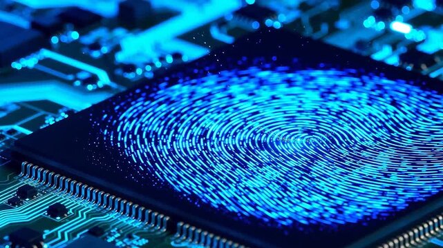 Biometric Precision: Microchip Capturing Digital Fingerprint