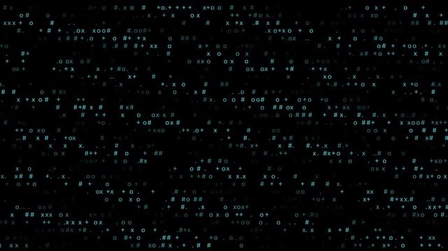 Abstract Blue Character Pattern Animation Background Loop 4K