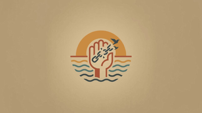 Freedom Concept Illustration with Hand Breaking Chains and Flying Birds