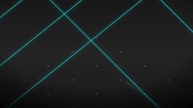 Neon blue laser lines intersect across a dark minimalist background in this sleek dynamic digital motion graphic animation video