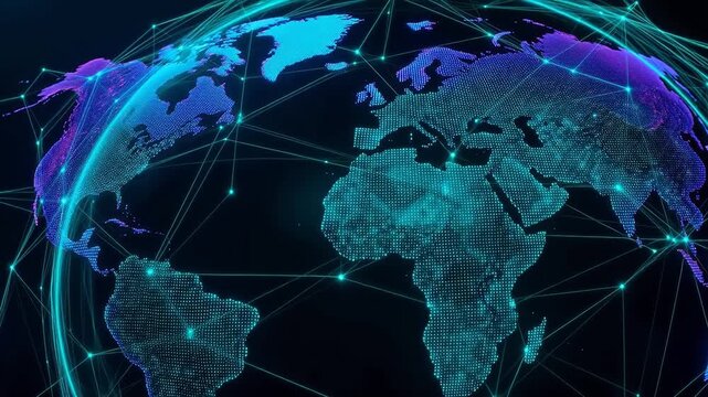 Digital globe with network connections