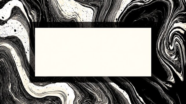 Border black and white zebra stripe pattern with empty white rectangle