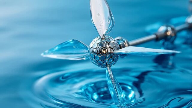 Nano Wind Turbine Spinning in Fluid Stream