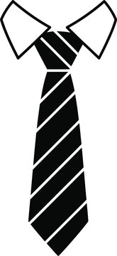 Black tie and collar iconography minimalist business attire graphic for professional branding and design