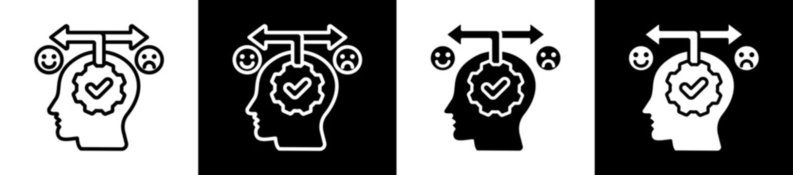 Behavior Test Icon Set In Black And White Filled Style Collection