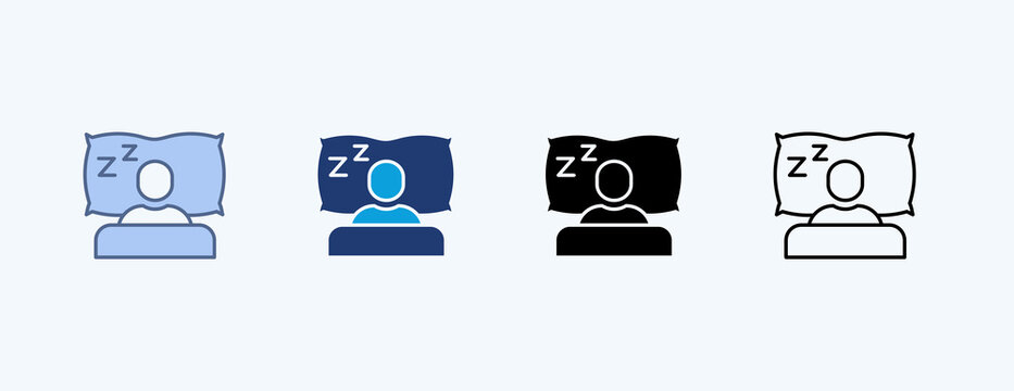 Getting Enough Sleep Multiple Icon Illustration Vector