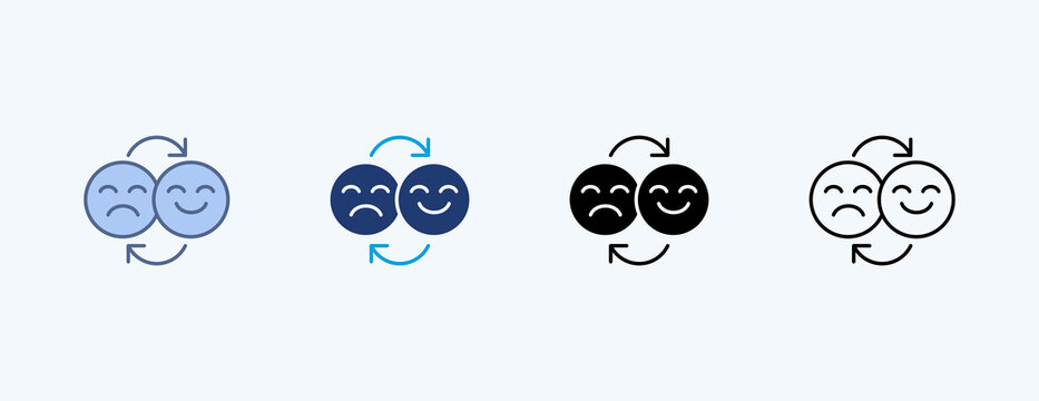 Manage Your Emotions Multiple Icon Illustration Vector