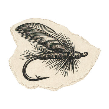 PNG Vintage fishing fly illustration