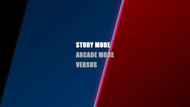Game Mode Selection Screen - Story, Arcade, Versus - Video Game UI.