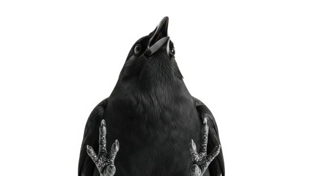 Black bird, crow, animal illustration, wildlife art, dark creature