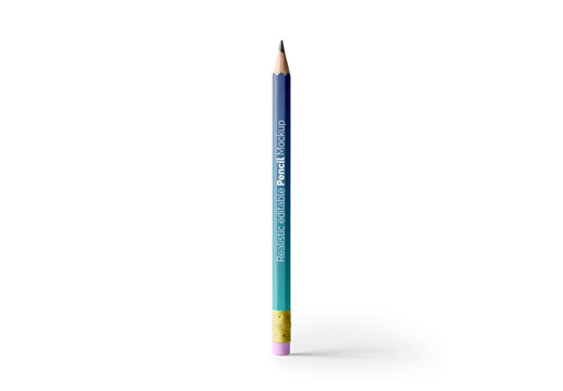 Wooden Pencil Mockup Realistic Render for Branding and Commercial Use