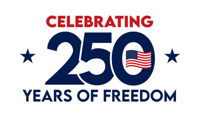 Celebrating 250 years of freedom American flag  logo PNG © Deepak