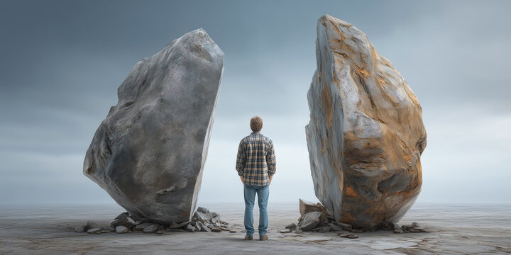 Founder standing beside broken milestones choosing bolder dreams that require more learning adaptability and resilient execution