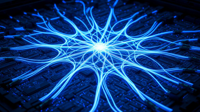 Abstract neural network visualization illustrating artificial intelligence learning processes and advanced computational pattern recognition