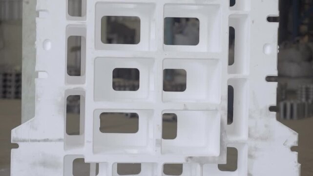 White industrial styrofoam protective packaging component