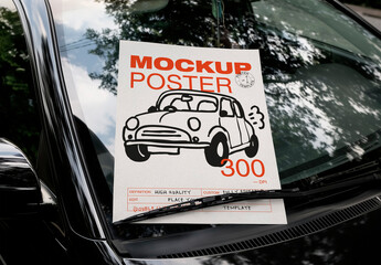 Car Windshield Poster Mockup