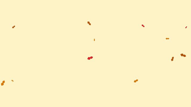 Minimalist digital pattern featuring scattered small warm colored shapes