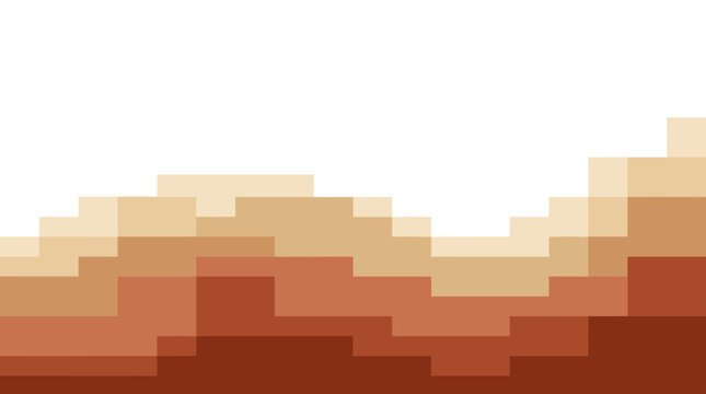 Abstract pixel art background texture with warm brown and beige squares forming a geometric wave pattern design.