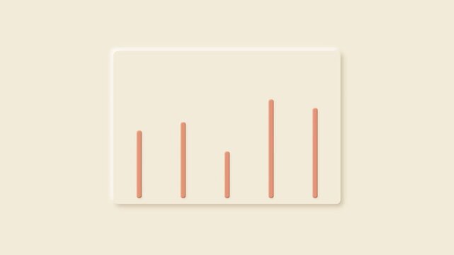 Minimalist bar chart visualization featuring five vertical data columns