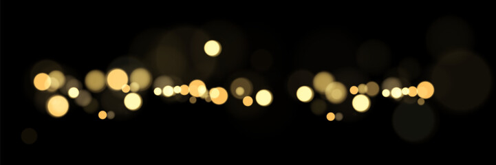 Fototapeta premium Glowing Gold Dust and Bokeh Light Background with Luxury Festive Sparkle Illustration