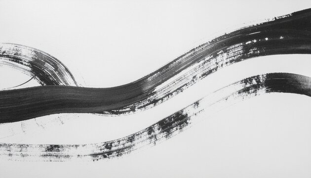 Black ink brush stroke abstract background