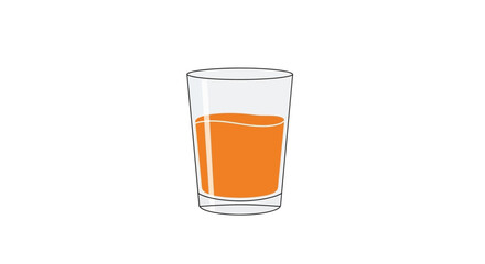 Glass of Fresh Orange Juice Vector Illustration © Putri