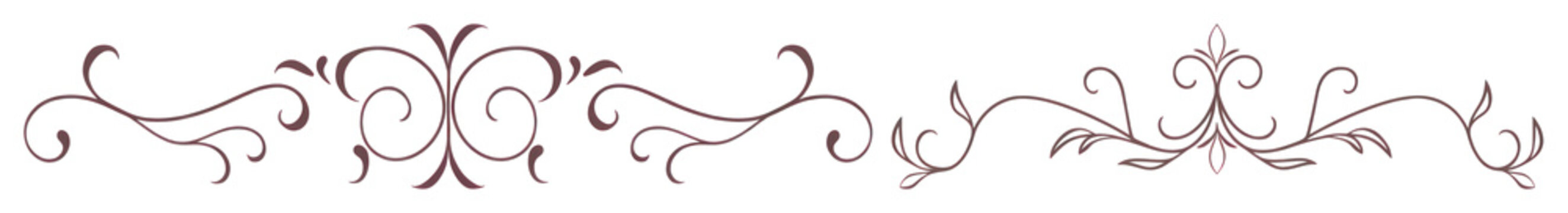 PNG Elegant red floral divider design on transparent background