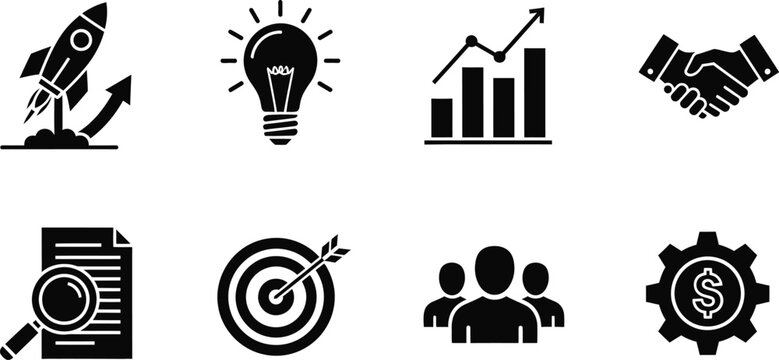 Business growth and strategy icons