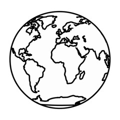 Obraz premium Minimalist world map outline with continents vector