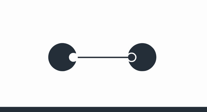 Abstract Representation of Two Connected Circles with a Line, Symbolizing Connection and Balance