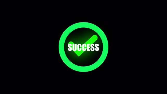 Loading Progress Circle Transitioning to Success Status Alpha Channel Animation, Transparent Completion Notification Overlay, Circular Percentage Loader, User Interface Motion Graphic