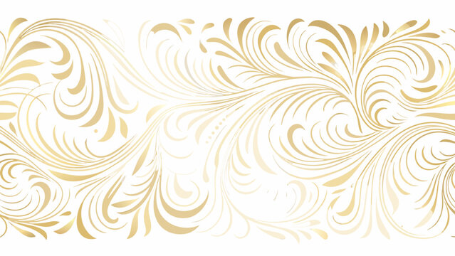 ornate floral pattern on white background gold