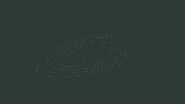 Minimalist dark background featuring abstract concentric dotted oval shapes