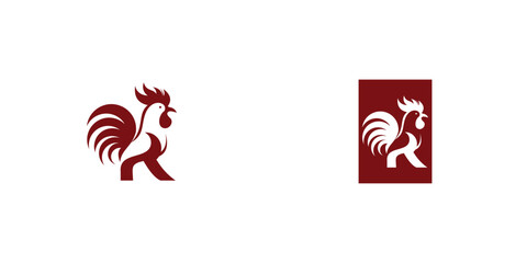 Creative rooster logo design with modern concept premium vector © arif