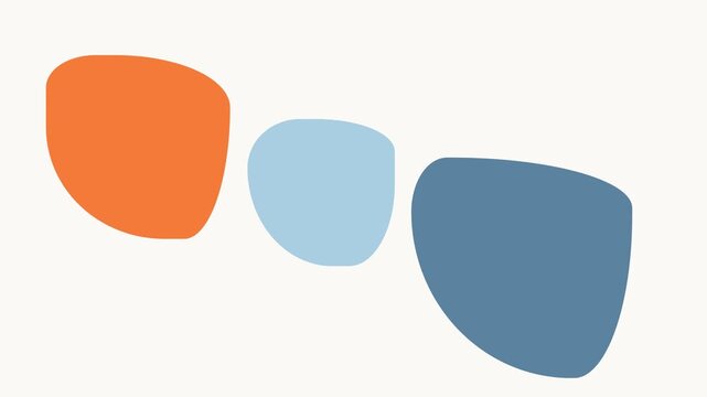 Abstract illustration of three overlapping colorful blobs on white background