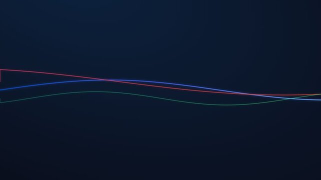 Abstract background featuring three minimalist wave lines on dark blue