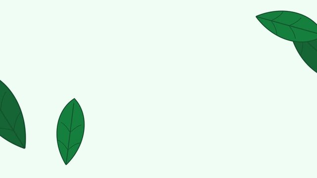 Minimalist vector illustration of green leaves on a plain white background
