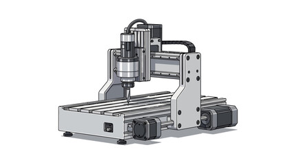 Desktop CNC router machine illustration for digital fabrication and milling © jaka-Stock