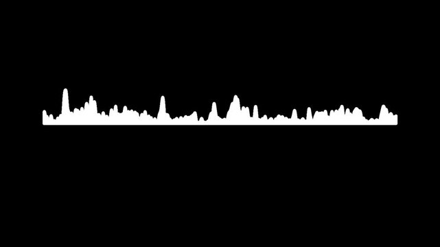 Streaming audio data pulse, precision frequency tracking display, animated acoustic monitoring interface, smooth waveform dynamics, modern signal visualization, black background, 4k