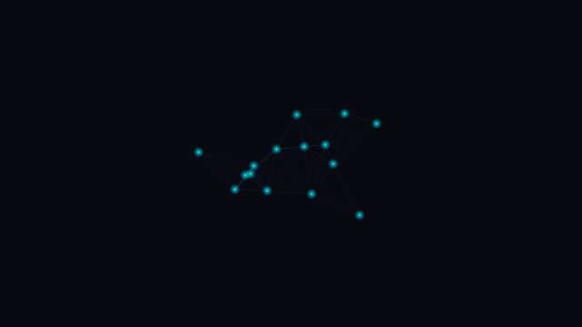 A minimalist representation of the constellation pisces against deep black