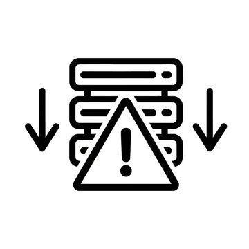 Data center server down error maintenance vector icon