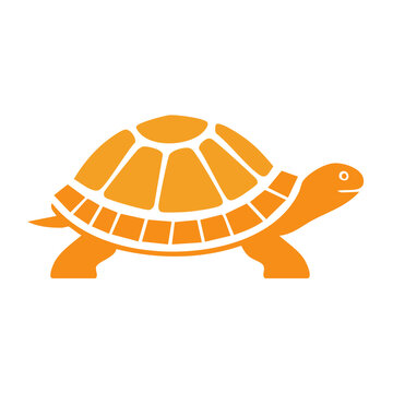 Orange turtle icon with white shell pattern