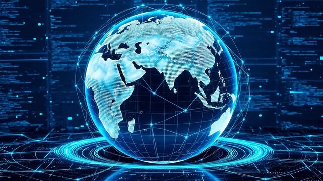 Digital globe with network connections