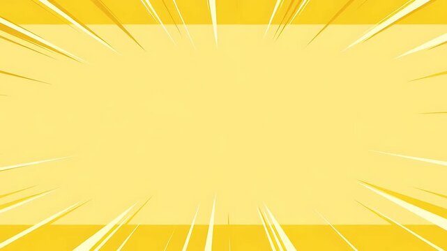 Abstract yellow background with comic style speed lines for creative design.
